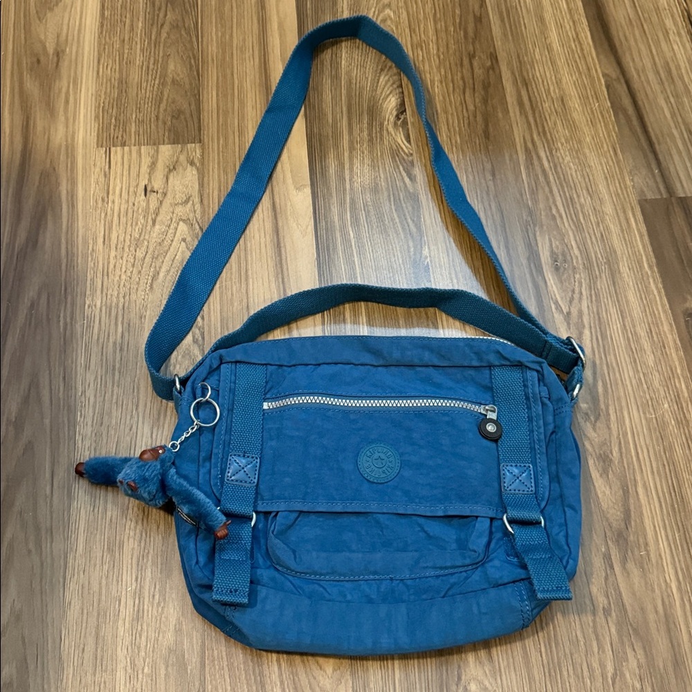 Kipling Gracy Teal Blue Lots of POCKETS Shoulder Crossbody Bag